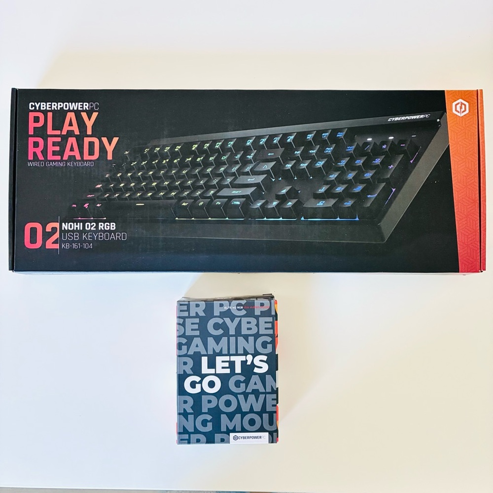 Brand New CyberPowerPC NOHI 02 RGB Gaming Keyboard+Elite M2 Gaming Mouse Bundle